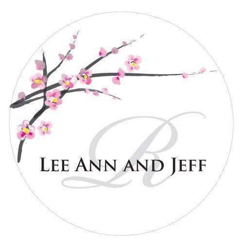 Cherry Blossom Small Sticker (Pack of 1)-Wedding Favor Stationery-JadeMoghul Inc.