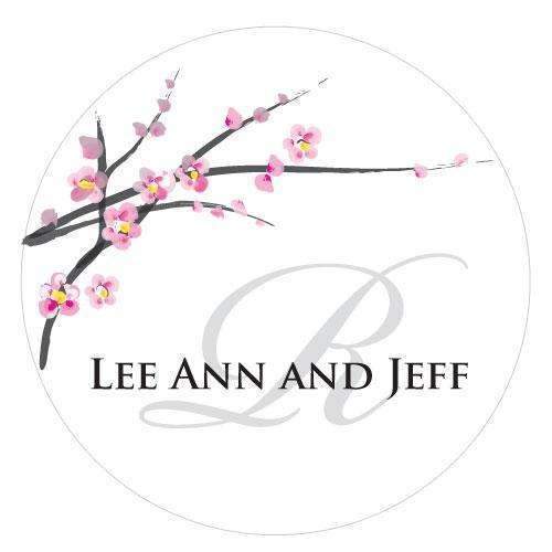 Cherry Blossom Small Sticker (Pack of 1)-Wedding Favor Stationery-JadeMoghul Inc.