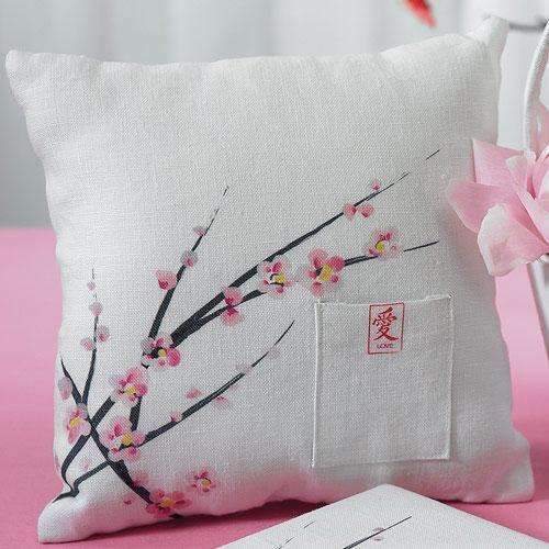 Cherry Blossom Square Ring Pillow (Pack of 1)-Wedding Ceremony Accessories-JadeMoghul Inc.