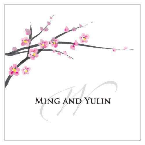 Cherry Blossom Square Tag (Pack of 1)-Wedding Favor Stationery-JadeMoghul Inc.