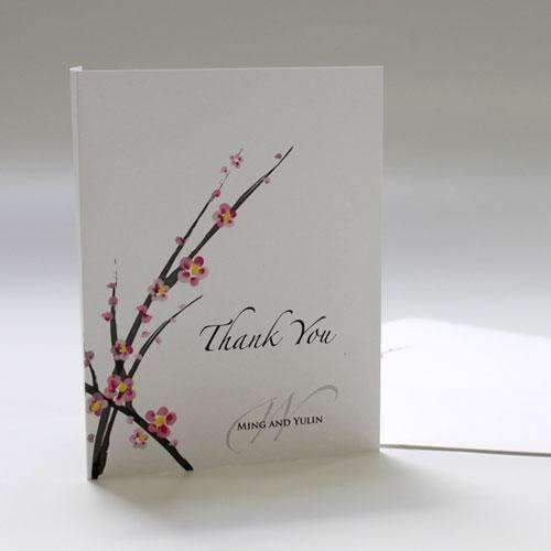 Cherry Blossom Thank You Card (Pack of 1)-Weddingstar-JadeMoghul Inc.
