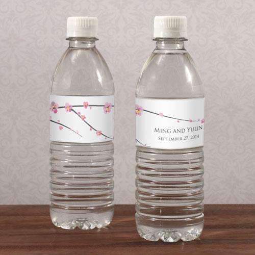 Cherry Blossom Water Bottle Label (Pack of 1)-Wedding Ceremony Stationery-JadeMoghul Inc.
