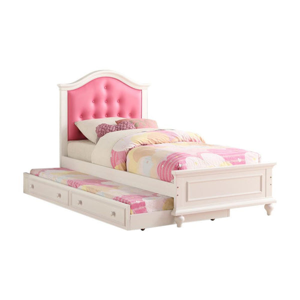 Cherub Twin Size Bed With Trundle In Pink And White