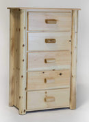 Chests Wooden Chest - 32" X 20" X 52" Clear Wood 5 Drawer Chest HomeRoots