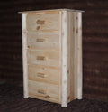 Chests Wooden Chest - 32" X 20" X 52" Natural Wood 5 Drawer Chest HomeRoots
