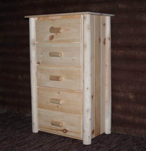 Chests Wooden Chest - 32" X 20" X 52" Natural Wood 5 Drawer Chest HomeRoots