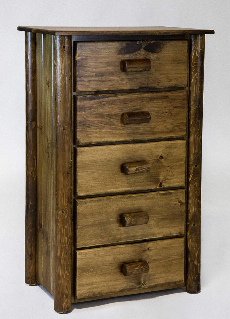 Chests Wooden Chest - 32" X 20" X 52" Vintage Whiskey Wood 5 Drawer Chest HomeRoots