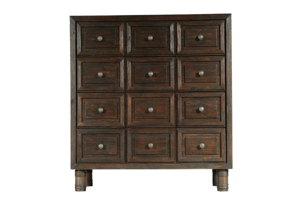 Chests Wooden Chest - 43" X 18" X 47" Dark Brown Pine Wood Chest HomeRoots