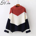 Chevron Bold Stripes Pullover Sweater-JH8699 Red-One Size-JadeMoghul Inc.