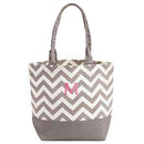 Chevron Canvas Tote - Gray (Pack of 1)-Personalized Gifts for Women-JadeMoghul Inc.