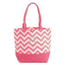 Chevron Canvas Tote - Pink (Pack of 1)-Personalized Gifts for Women-JadeMoghul Inc.