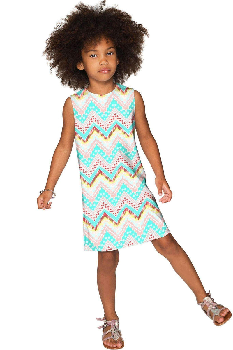 Chevron Please Adele Shift Floral Mommy and Me Dresses-Chevron Please-18M/2-Pink/Green-JadeMoghul Inc.