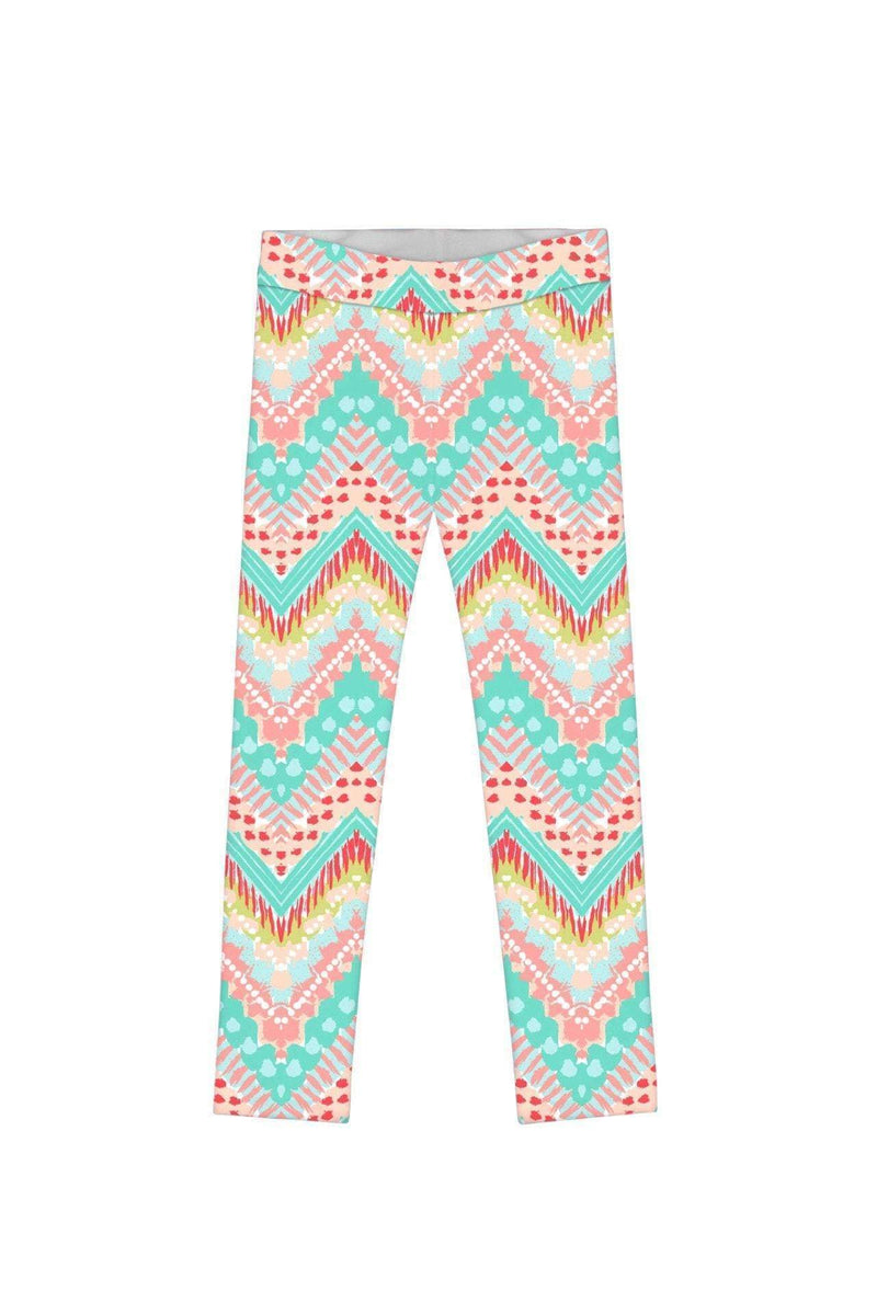 Chevron Please Lucy Cute Printed Leggings - Girls-Chevron Please-18M/2-Pink/Green-JadeMoghul Inc.