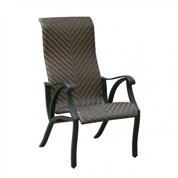Chiara I Contemporary Metal Arm Chair With Wicker, Set Of 2-Armchairs and Accent Chairs-Brown, Dark Gray-Rattan-JadeMoghul Inc.