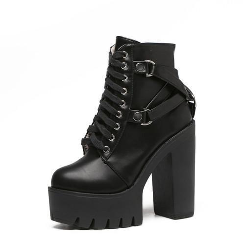 Chic Fashion High Heel Black Boots-black shoes-4.5-China-JadeMoghul Inc.