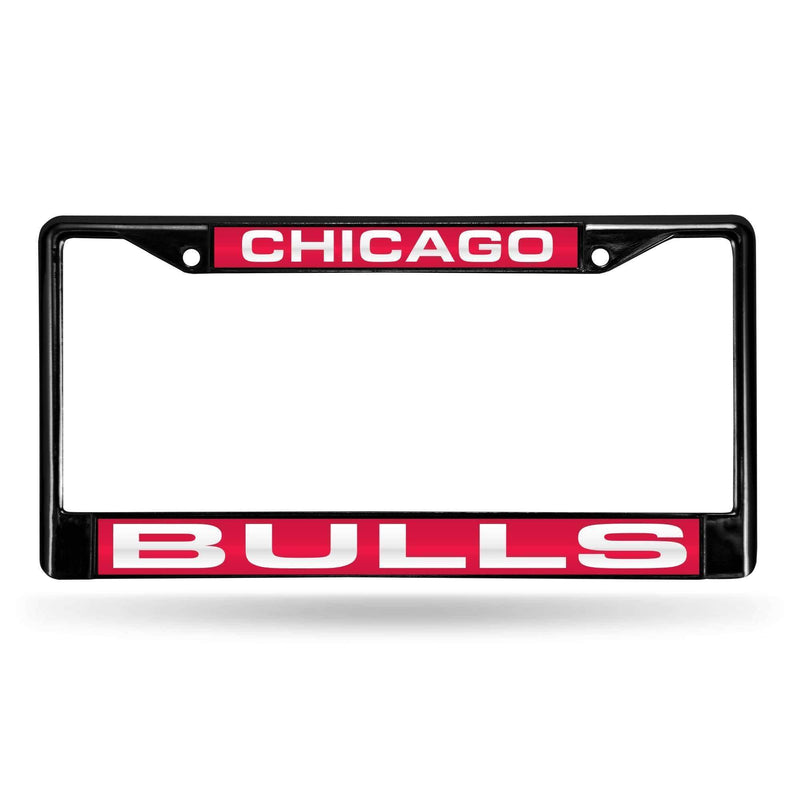 Porsche License Plate Frame Chicago Bulls Black Laser Chrome Frame