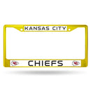 Cute License Plate Frames Chiefs Colored Chrome Frame Secondary Yellow