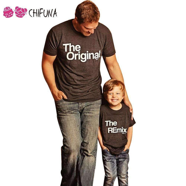 chifuna New 2017 Family Look Father Mother Daughter Son Top Tees Family T-shirts Casual Letter Printed Family Matching Outfits-Encore-Baby 2T-JadeMoghul Inc.