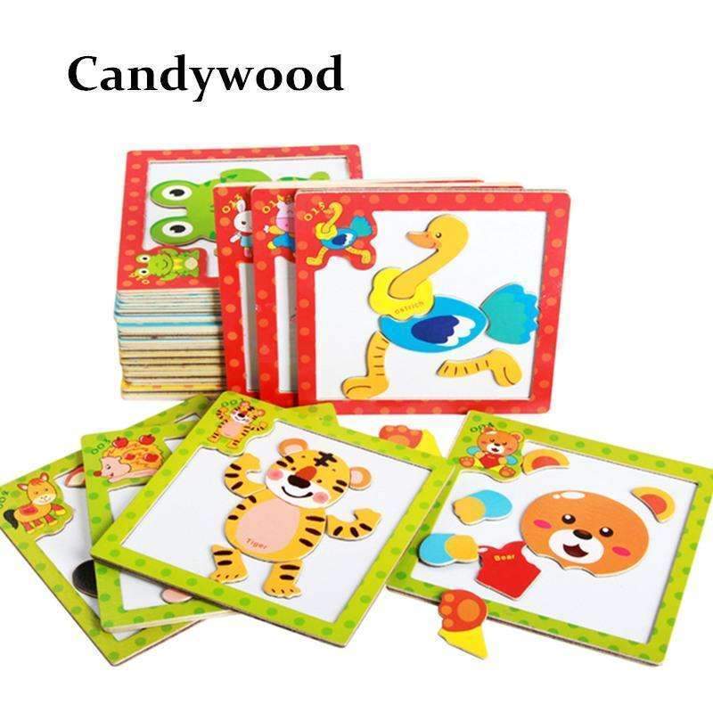 Children 3D Magnetic Puzzle Jigsaw Wooden Toys Cartoon Animals Puzzles Tangram Child Educational Toy for Children-frog-JadeMoghul Inc.