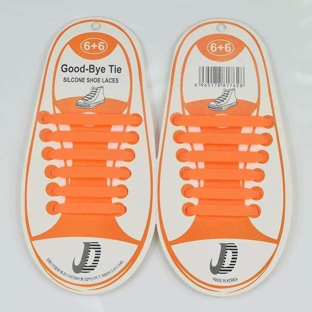 Children No Tie Silica Gel Shoe Laces-Orange-JadeMoghul Inc.