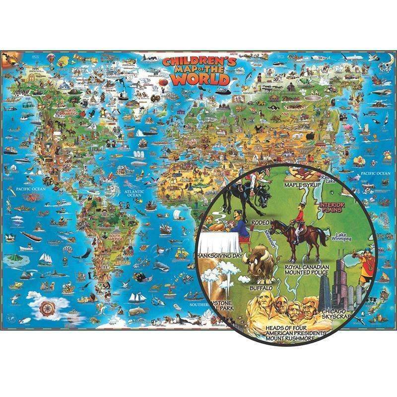 CHILDRENS MAP OF THE WORLD-Learning Materials-JadeMoghul Inc.