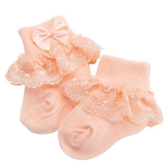 Christening Winter Warm Meias Para Bebe Cotton Baby Girl Socks,Kids Ruffled Meias Infantil Knitted Knee Lace Baby Socks Newborn-3F1001-3M-JadeMoghul Inc.