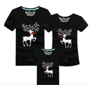 Christmas Family Look Family Matching Outfits T-shirt Color Milu Deer Matching Family Clothes Mother Father Baby Short Sleeve-Black-Mother M-JadeMoghul Inc.