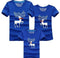 Christmas Family Look Family Matching Outfits T-shirt Color Milu Deer Matching Family Clothes Mother Father Baby Short Sleeve-Blue-Mother M-JadeMoghul Inc.