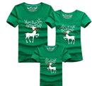 Christmas Family Look Family Matching Outfits T-shirt Color Milu Deer Matching Family Clothes Mother Father Baby Short Sleeve-Green-Mother M-JadeMoghul Inc.
