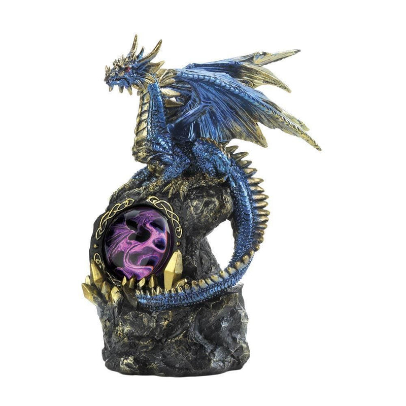 Cheap Home Decor Blue Dragon On Rocks Statue