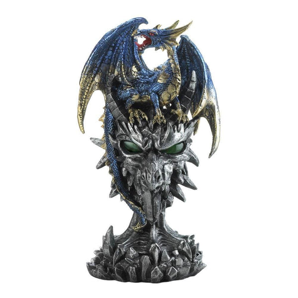 Living Room Decor Blue Dragon Warrior Statue