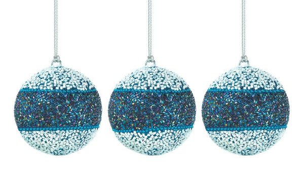 Cheap Home Decor True Blue Beaded Ball Ornament Trio