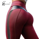 CHRLEISURE High Waist Fitness Leggings Women for Legging Workout Women Mesh And PU Leather Patchwork Legging JadeMoghul Inc. 