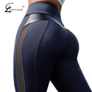 CHRLEISURE High Waist Fitness Leggings Women for Legging Workout Women Mesh And PU Leather Patchwork Legging JadeMoghul Inc. 