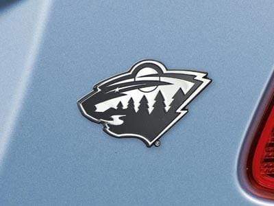 Chrome Emblem Custom Size Rugs NHL Minnesota Wild Auto Emblem 3"x3.2" FANMATS