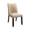 Cimma Contemporary Side Chair, Ivory & Espresso, Set Of 2-Armchairs and Accent Chairs-Ivory-Fabric Solid Wood Wood Veneer & Others-JadeMoghul Inc.