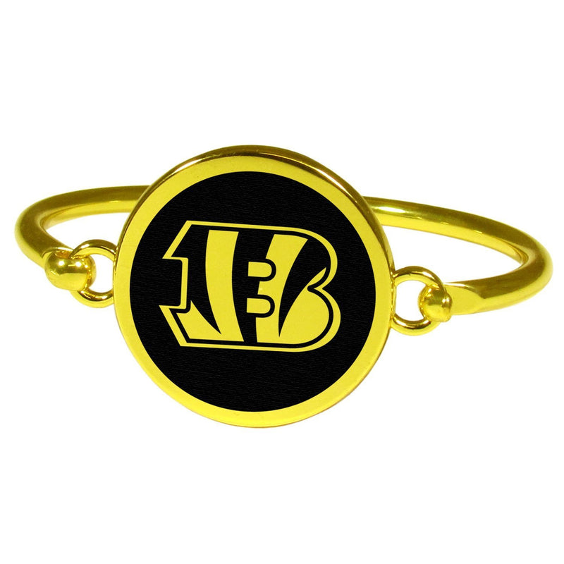 Cincinnati Bengals Gold Tone Bangle Bracelet-NFL,Cincinnati Bengals,Jewelry & Accessories-JadeMoghul Inc.