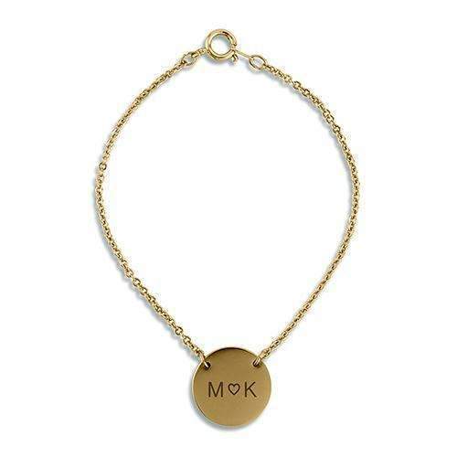 Circle Tag Bracelet - Initials with Heart (Pack of 1)-Personalized Gifts for Women-JadeMoghul Inc.