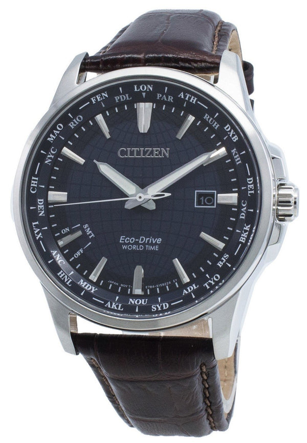 Citizen Perpetual BX1001-11L Eco-Drive World Time Men's Watch-Branded Watches-Black-JadeMoghul Inc.