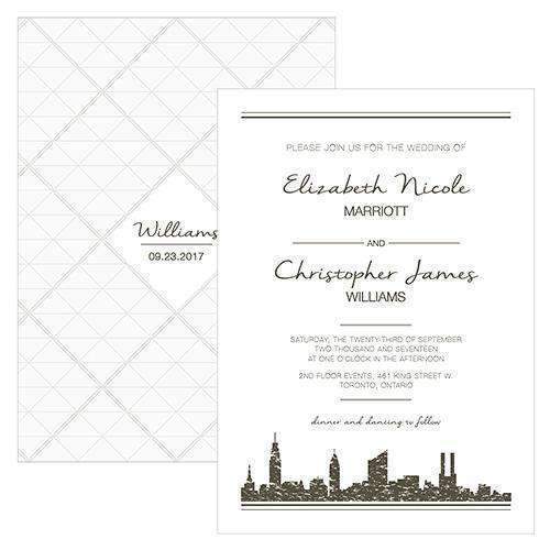 City Style Invitation Charcoal (Pack of 1)-Invitations & Stationery Essentials-Charcoal-JadeMoghul Inc.