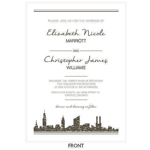 City Style Invitation Charcoal (Pack of 1)-Invitations & Stationery Essentials-Charcoal-JadeMoghul Inc.