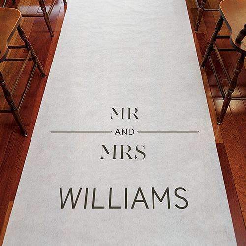 City Style Personalized Aisle Runner Plain White Charcoal (Pack of 1)-Aisle Runners-Charcoal-JadeMoghul Inc.
