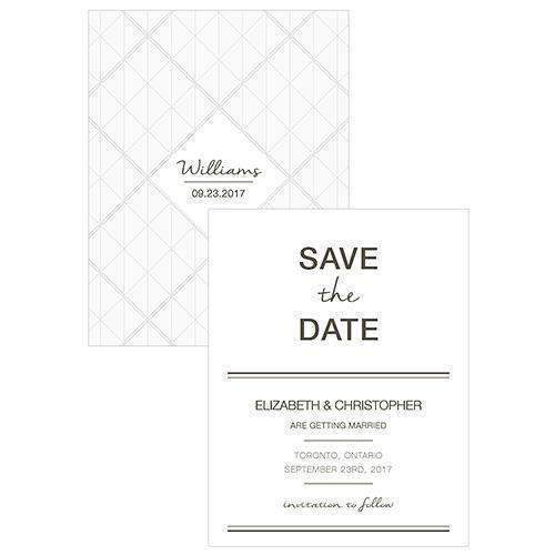 City Style Save The Date Card Charcoal (Pack of 1)-Weddingstar-Charcoal-JadeMoghul Inc.