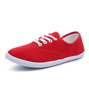 CITYCROSS plain women sneakers 2018 simple design flats lace up canvas shoes for girl's and women-Red-6.5-JadeMoghul Inc.