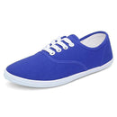 CITYCROSS plain women sneakers 2018 simple design flats lace up canvas shoes for girl's and women-Royal Blue-5.5-JadeMoghul Inc.