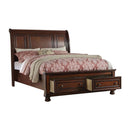 C.King Bed, Cherry Finish-Panel Beds-Brown-Pine Wood Mdf W. Cherry.Veneer-JadeMoghul Inc.