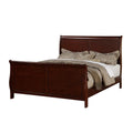 C.King King Wooden Bed, Cherry Finish-Panel Beds-Brown-Pine WoodParticle Board W//Birch Veneer-JadeMoghul Inc.