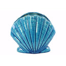 Clam Seashell Sculpture Gloss Finish-Blue-Benzara-Sculptures-Blue-Ceramic-JadeMoghul Inc.