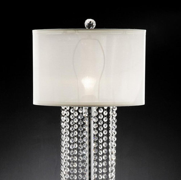 Claris Traditional Table Lamp, Ivory-Table Lamps-White, Chrome-Crystal Marble Metal-JadeMoghul Inc.