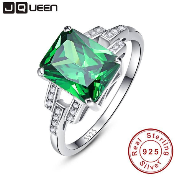 Classic 10.75ct Nano Russian Emerald Ring Emerald Cut Solid 925 Sterling Silver Ring Set Best Brand Fine Jewelry For Women-6-925 Silver Ring-JadeMoghul Inc.